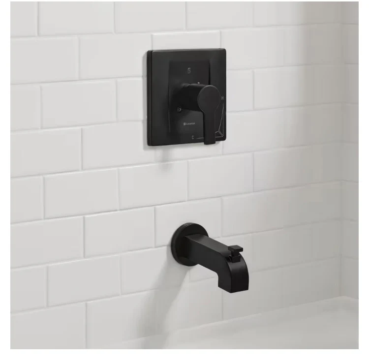 Modern Single-Handle 1-Spray Tub and Shower Faucet in Matte Black, Valve Included (New) - Image 5