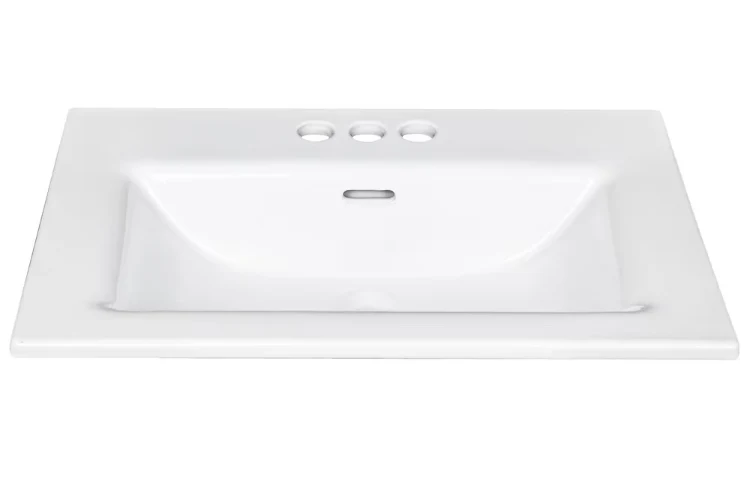Rectangular Drop-in Sink with 4 inch Center Drilling in White (New) - Image 2