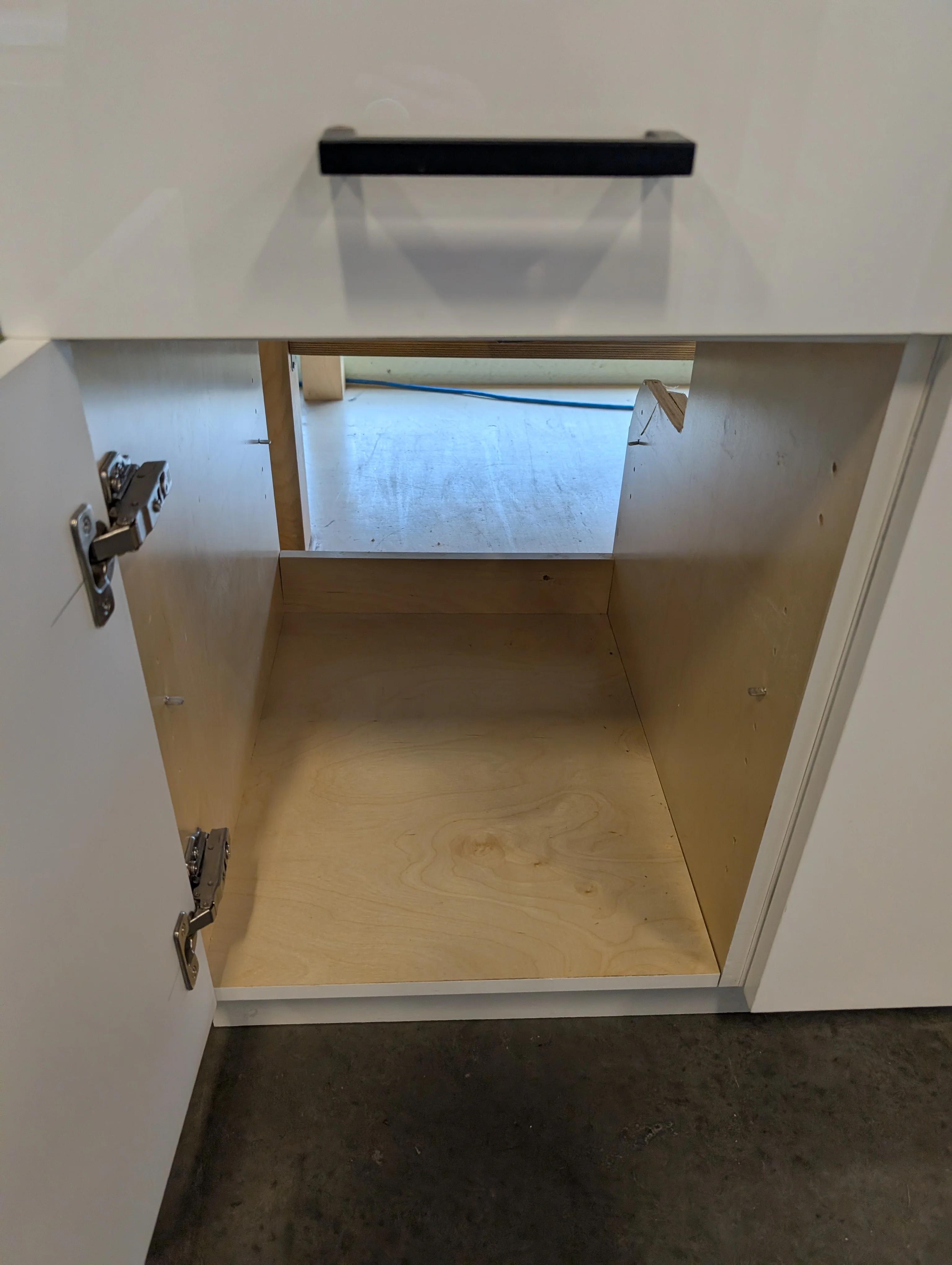 Glossy White Bathroom Vanity (Used) - Image 6