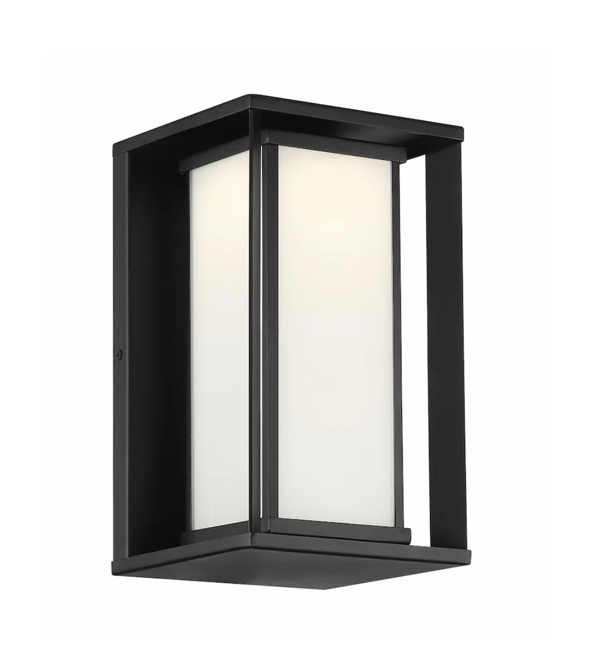 GlucksteinElements Paxton 1-Light 12-inch H Integrated LED Outdoor Wall Sconce Light Black Metal Finish with Frosted Glass (new)