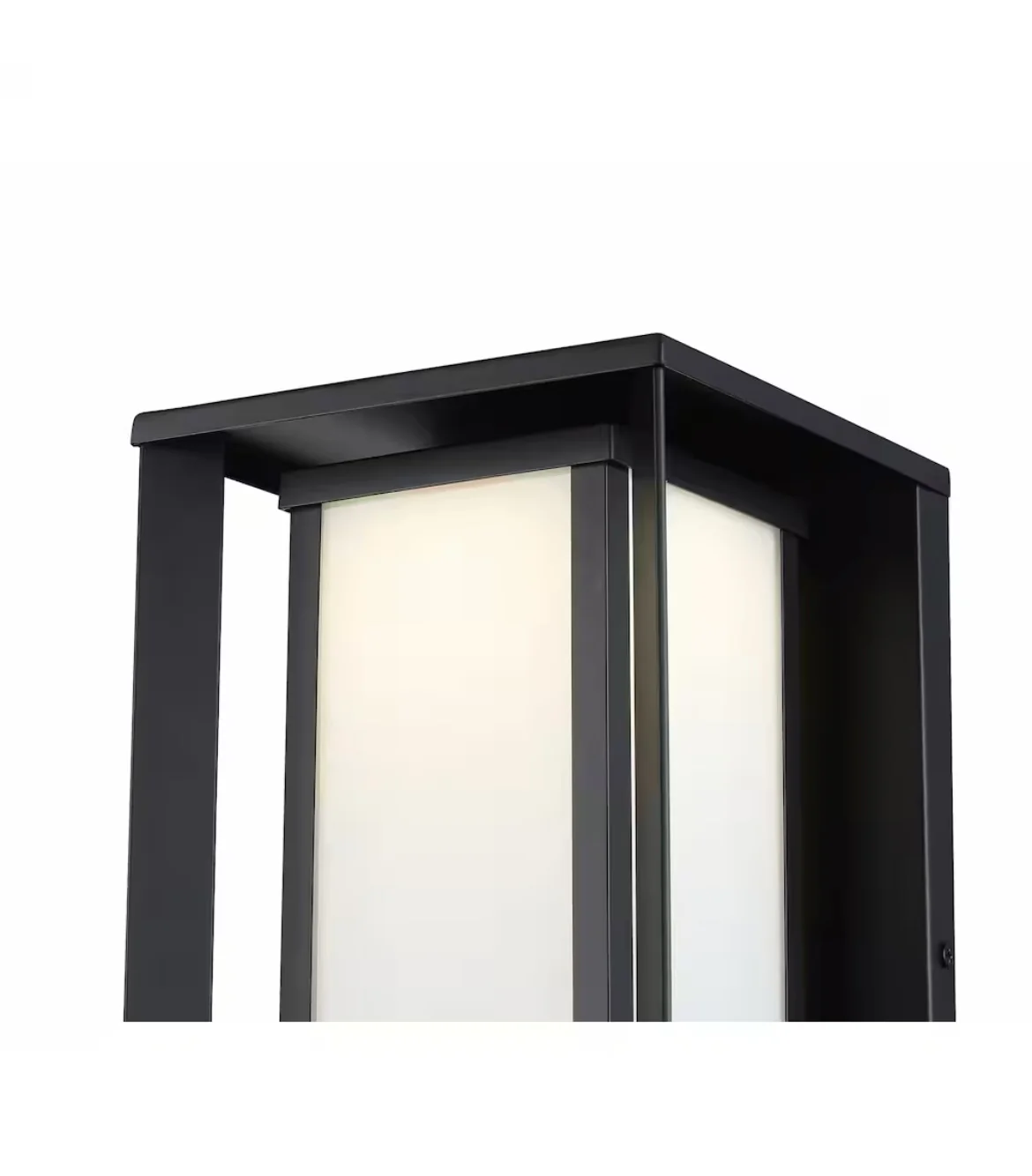 GlucksteinElements Paxton 1-Light 12-inch H Integrated LED Outdoor Wall Sconce Light Black Metal Finish with Frosted Glass (new) - Image 2