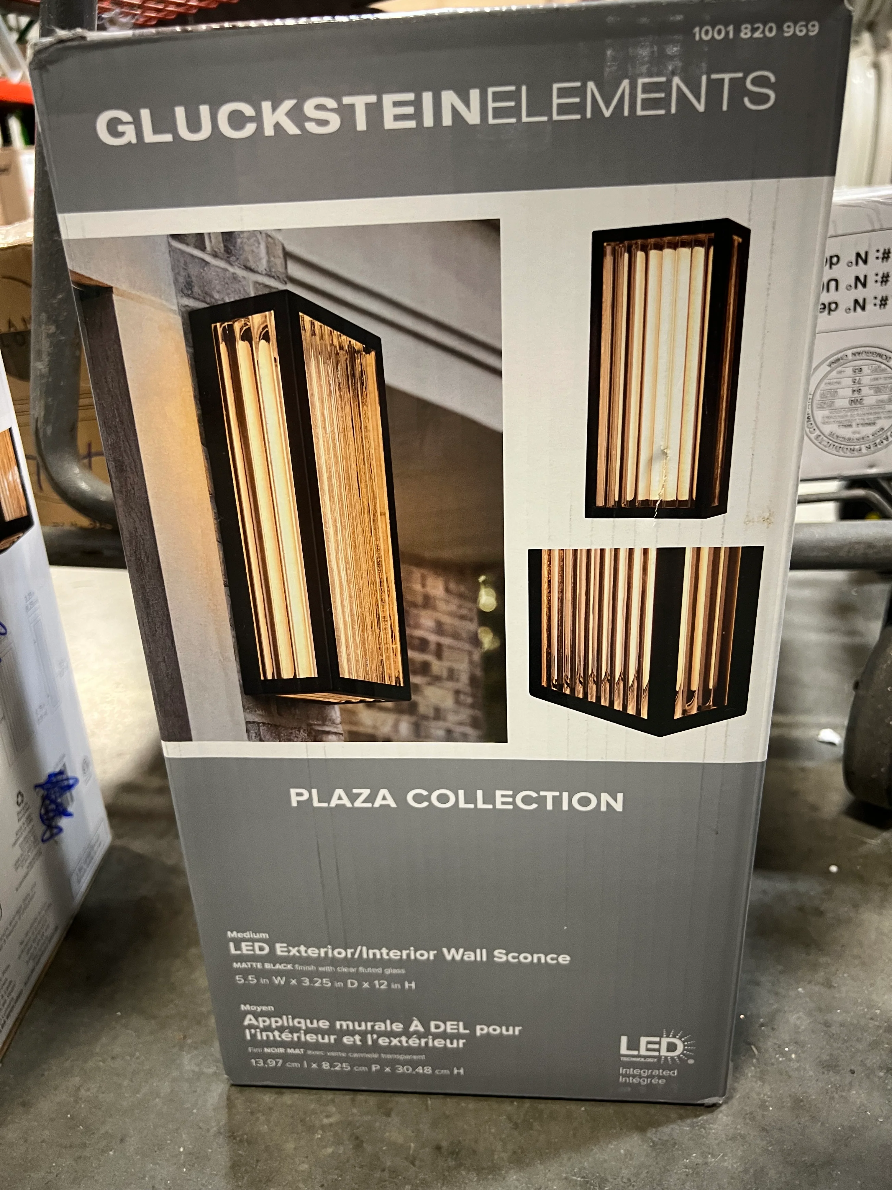 GlucksteinElements Plaza 6W Black Integrated LED Interior/Exterior Glass Sconce (new) - Image 3