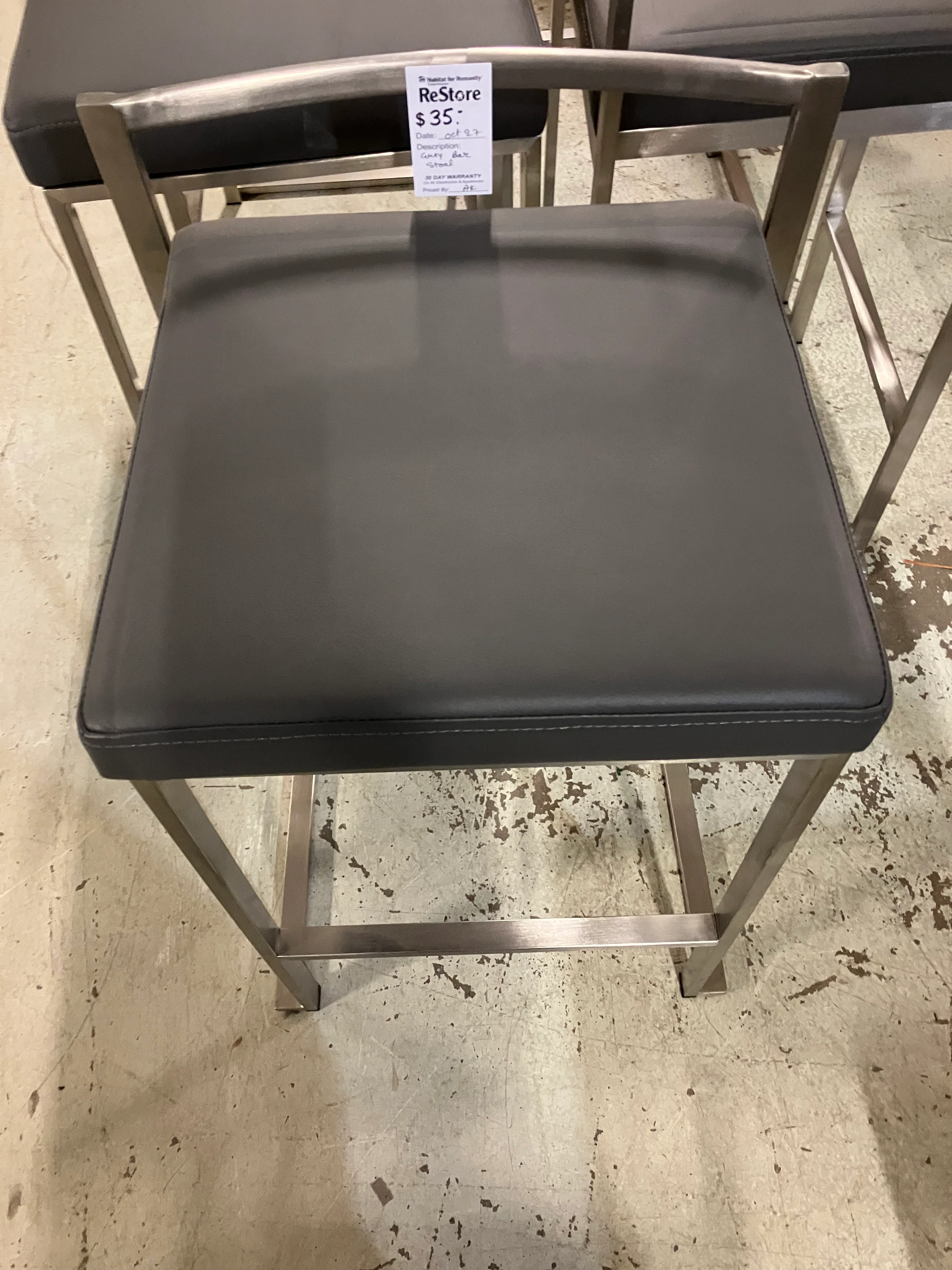 Grey Bar Stool - Image 2