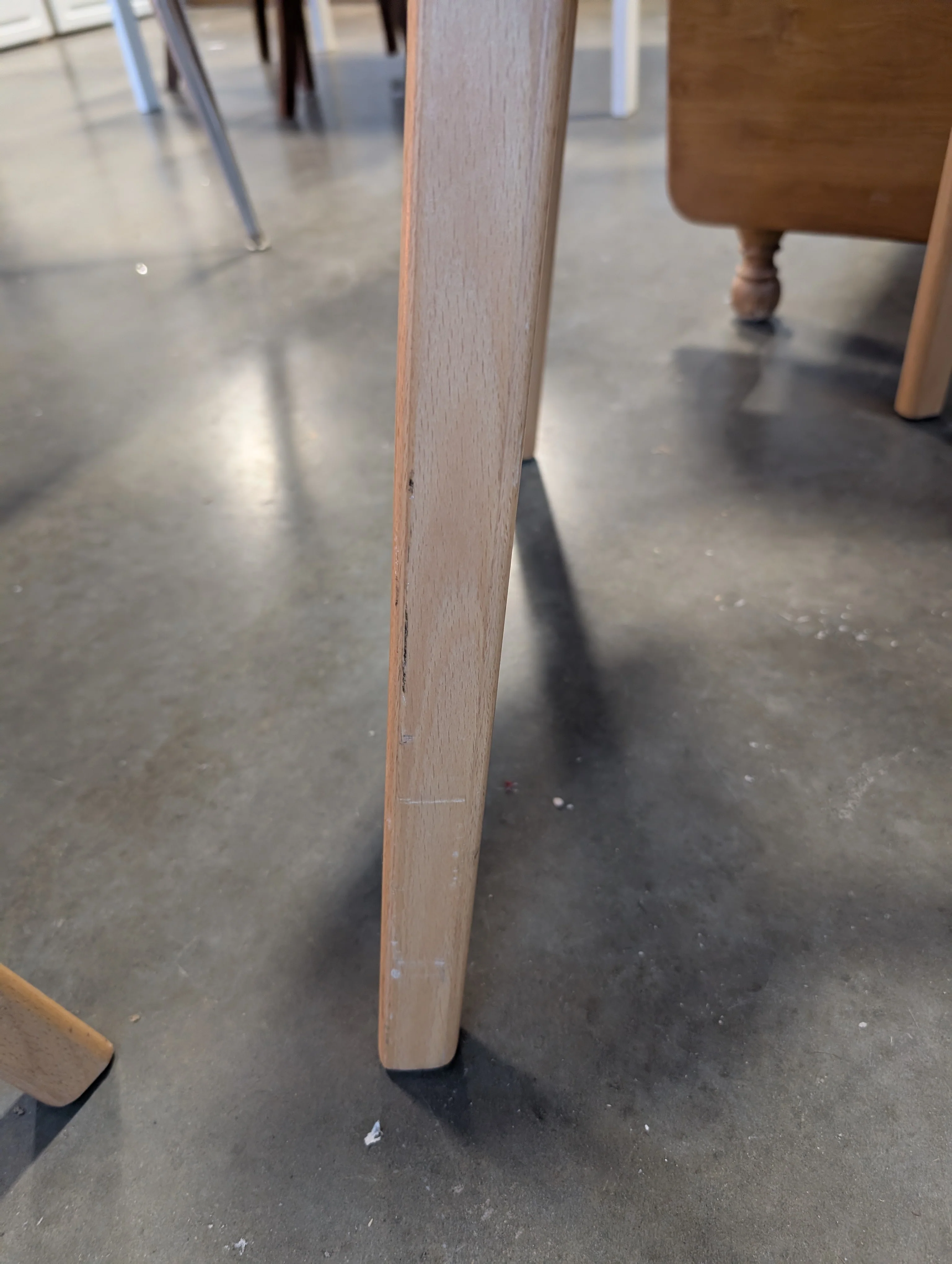 Grey Bucket Seat w/ Natural Wood Base (Used) - Image 3