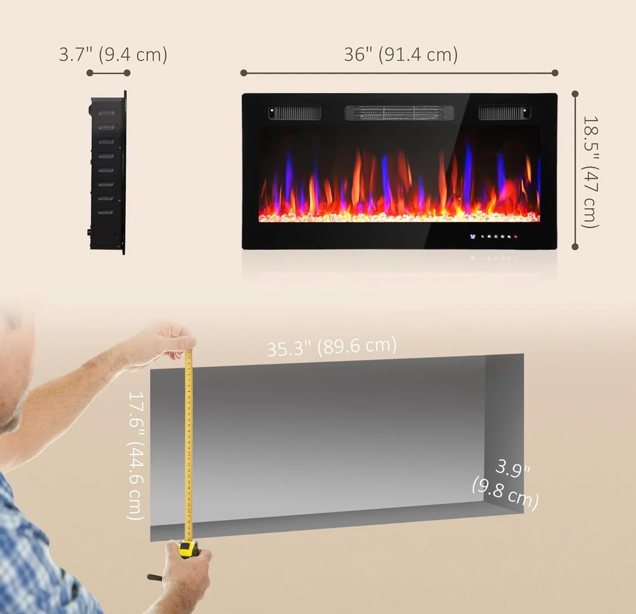 HomCom 36" Fireplace - Image 2
