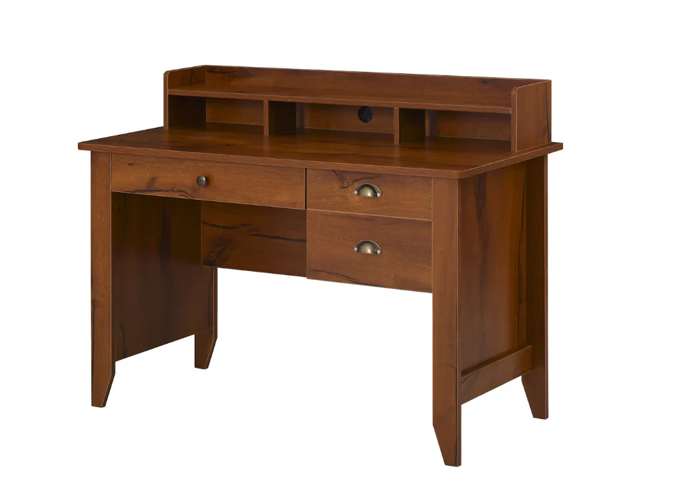 HOMCOM Computer Desk with Storage Drawer Home Office Writing Study Table, Brown(New)