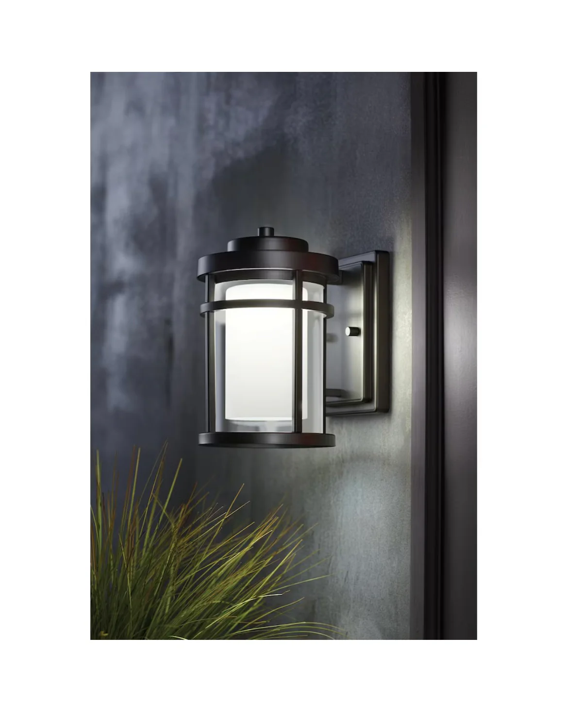 8.3-inch H 1-Light Outdoor Black Exterior Integrated LED Wall Lantern Sconce (new)