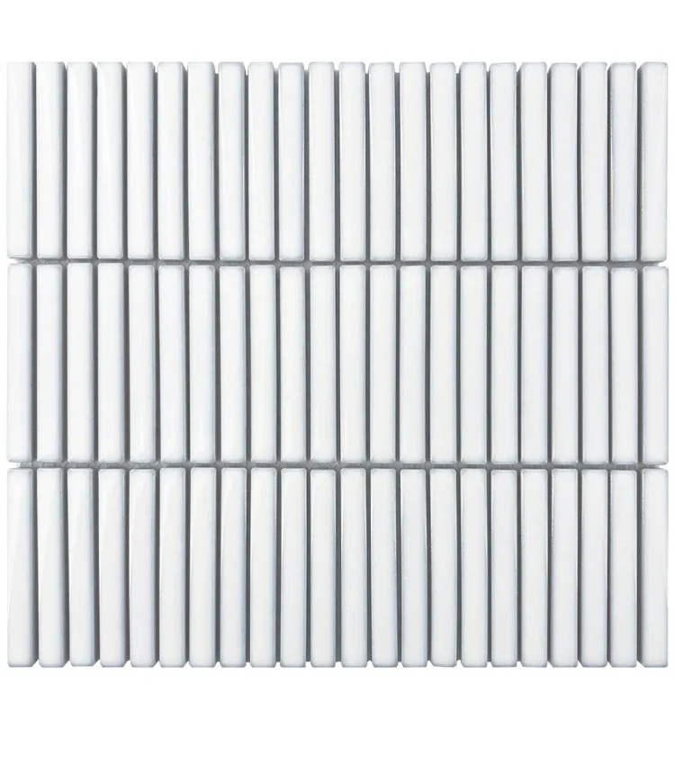 Glossy White 11 inch x 12 inch x 8 mm Porcelain Mosaic Tile (10 Per Box)