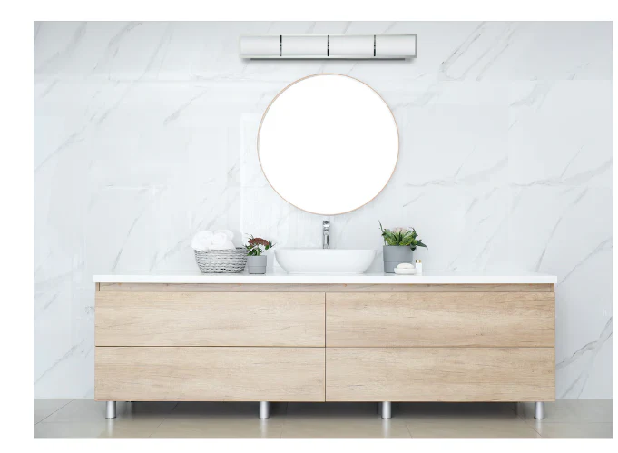 Lareda 1-Light Bathroom Integrated LED Chrome Vanity Light Modern Linear Milk Glass Shade (New)
