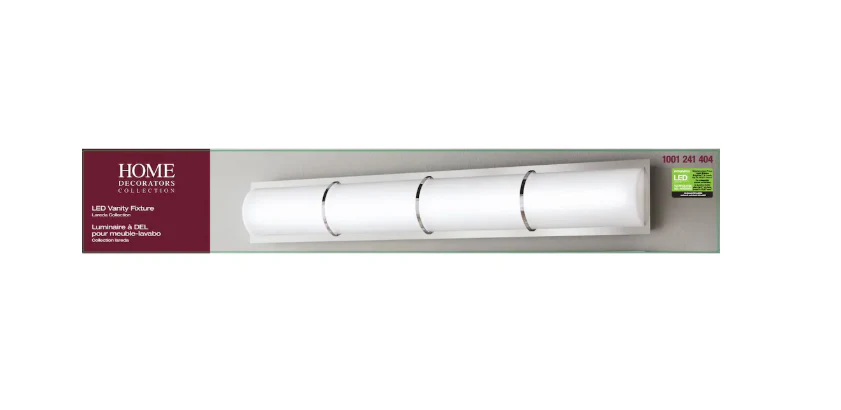 Lareda 1-Light Bathroom Integrated LED Chrome Vanity Light Modern Linear Milk Glass Shade (New) - Image 5