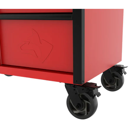 Husky Heavy-Duty 72 inch W x 24 inch D 15-Drawer Mobile Workbench with Wood Top and Tool Workbench Storage Hutch in Red (New) - Image 6