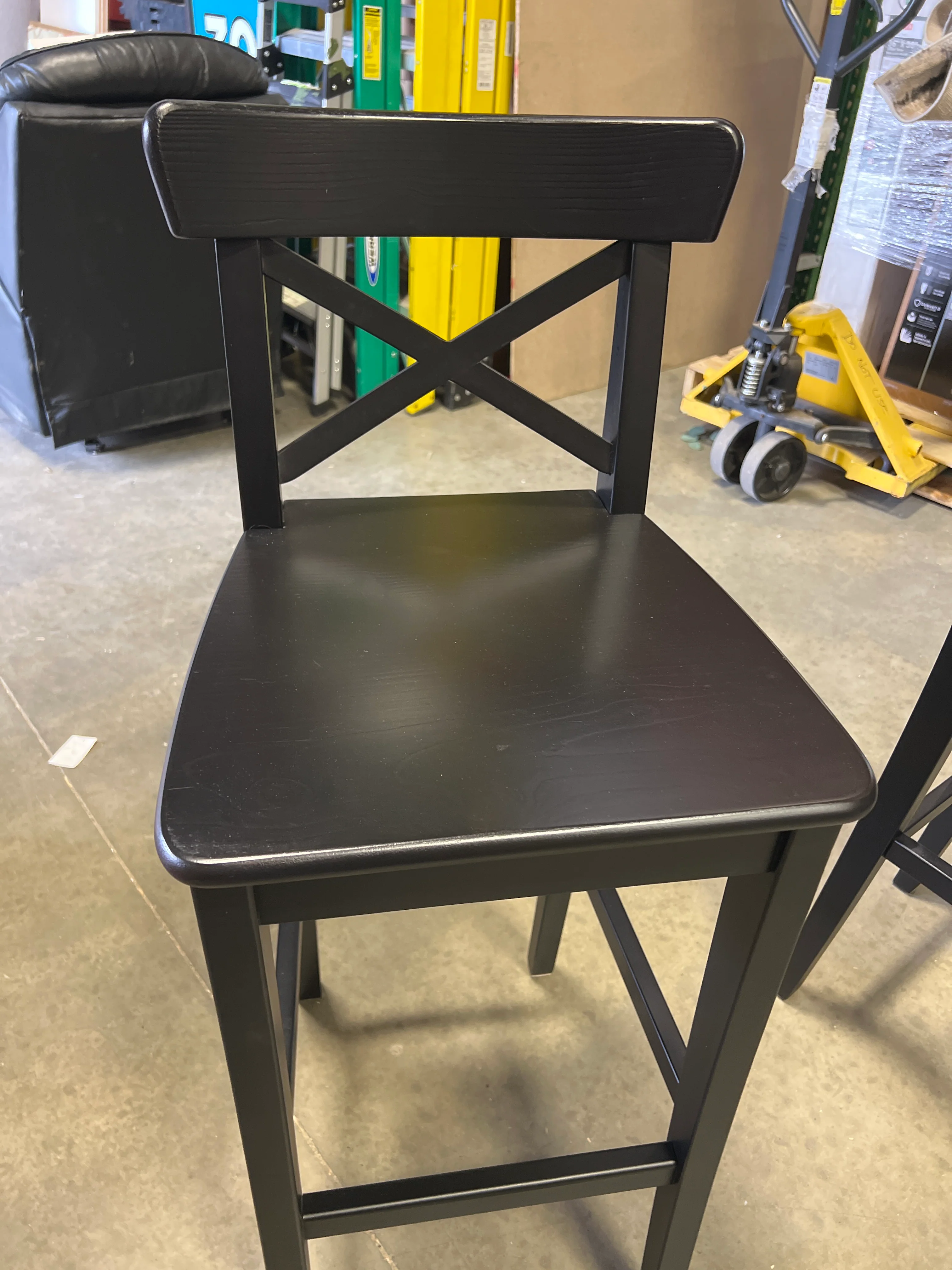 Ikea Ingolf Wood Black Barstool (used) - Image 2