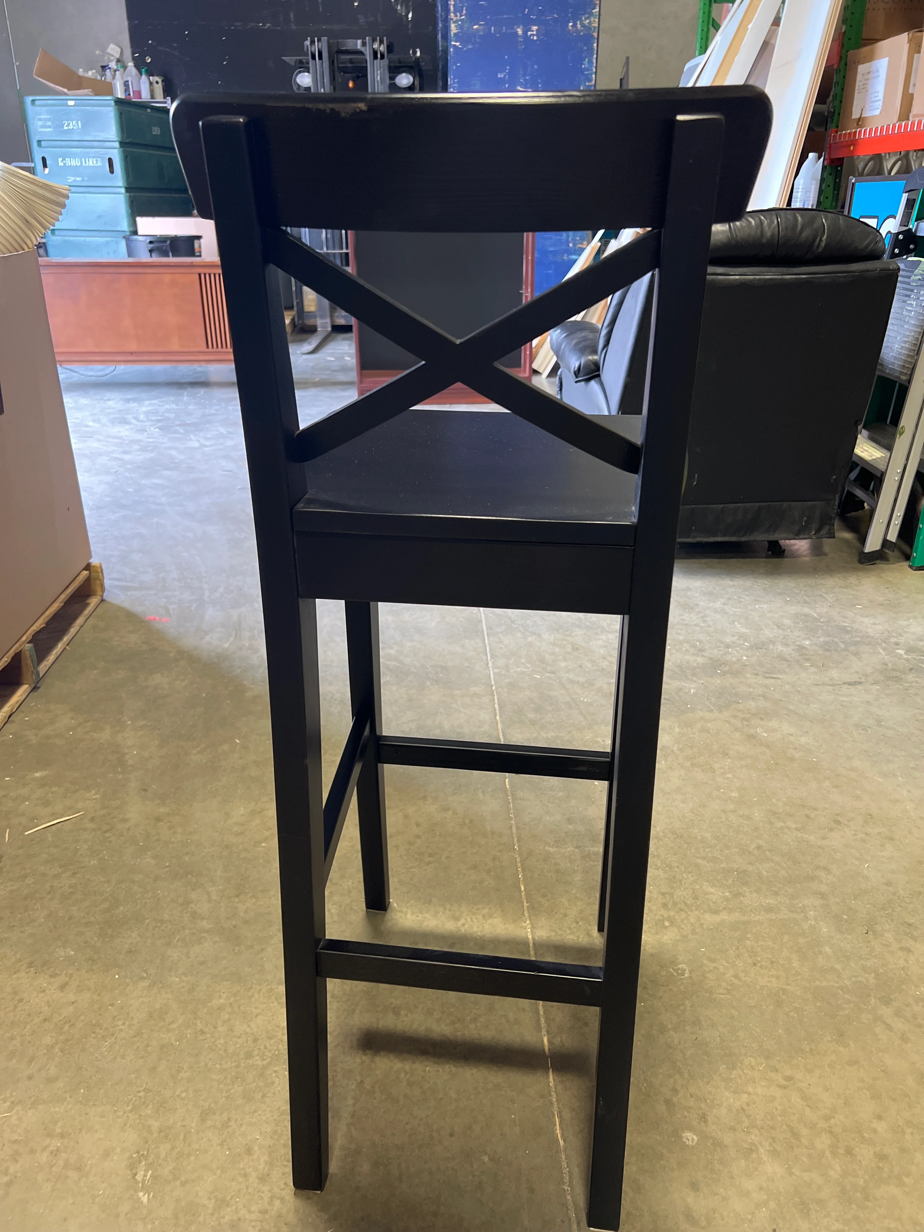 Ikea Ingolf Wood Black Barstool (used) - Image 3