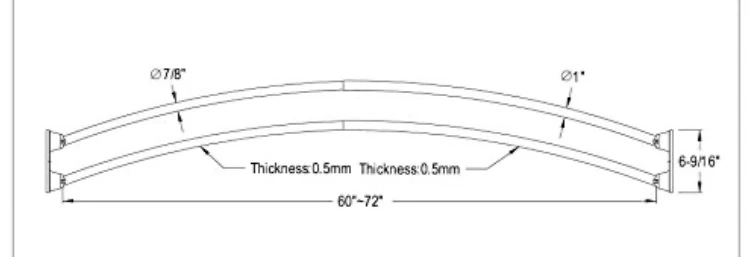 KINGSTON BRASS CCD2178 Adjustable 60" to 72" Double Curved Stainless Steel Shower Curtain Rod, Satin Nickel (New) - Image 2