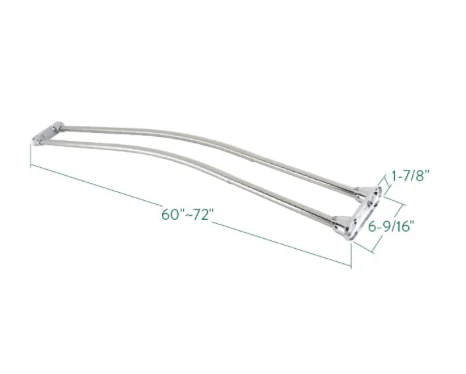 KINGSTON BRASS CCD2178 Adjustable 60" to 72" Double Curved Stainless Steel Shower Curtain Rod, Satin Nickel (New) - Image 3