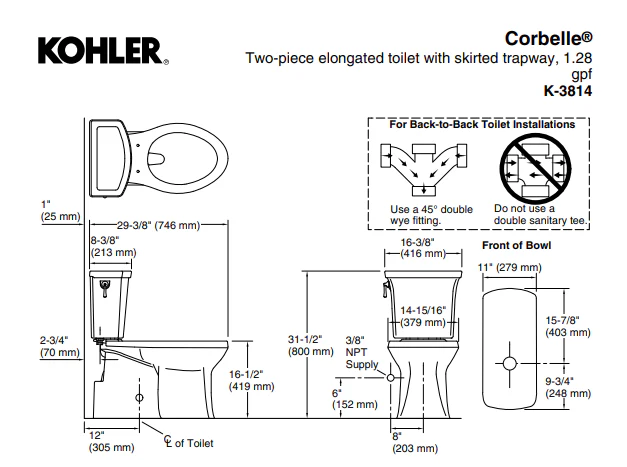 Kohler Comfort Height One-Piece Elongated - Image 3