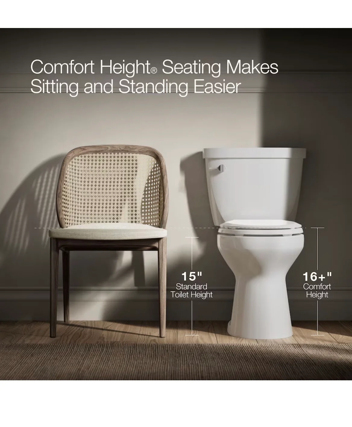 KOHLER Highline Arc The Complete Solution 2-Piece Elongated Toilet, 4.8 LPF in White (new) - Image 3