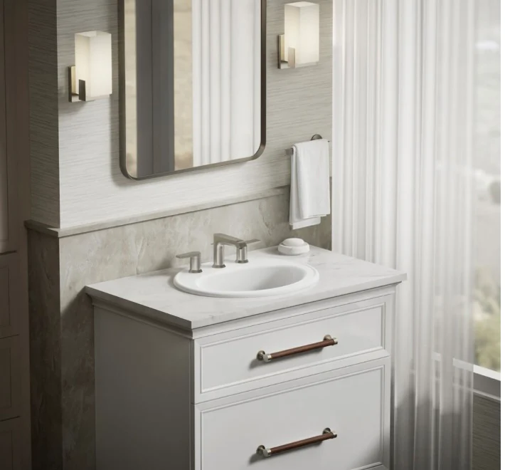 KOHLER Pennington 20-1/4-Inch Oval Drop-In Vitreous China Bathroom Sink in White with Overflow Drain (New) - Image 4
