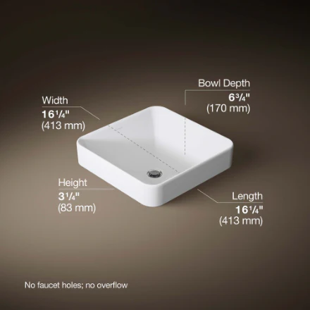 KOHLER Vox Square Vessel bathroom sink (New) - Image 4