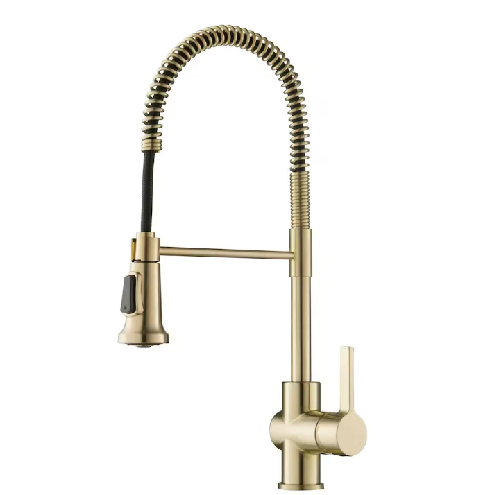 Kraus Britt Commercial Style Kitchen Faucet in Spot Free Antique Champagne Bronze