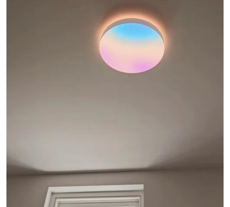 LIFX 15 inch. White Indoor Integrated LED Flush Mount Multi-Color Smart Wi-Fi Dimmable Ceiling Light - Image 4