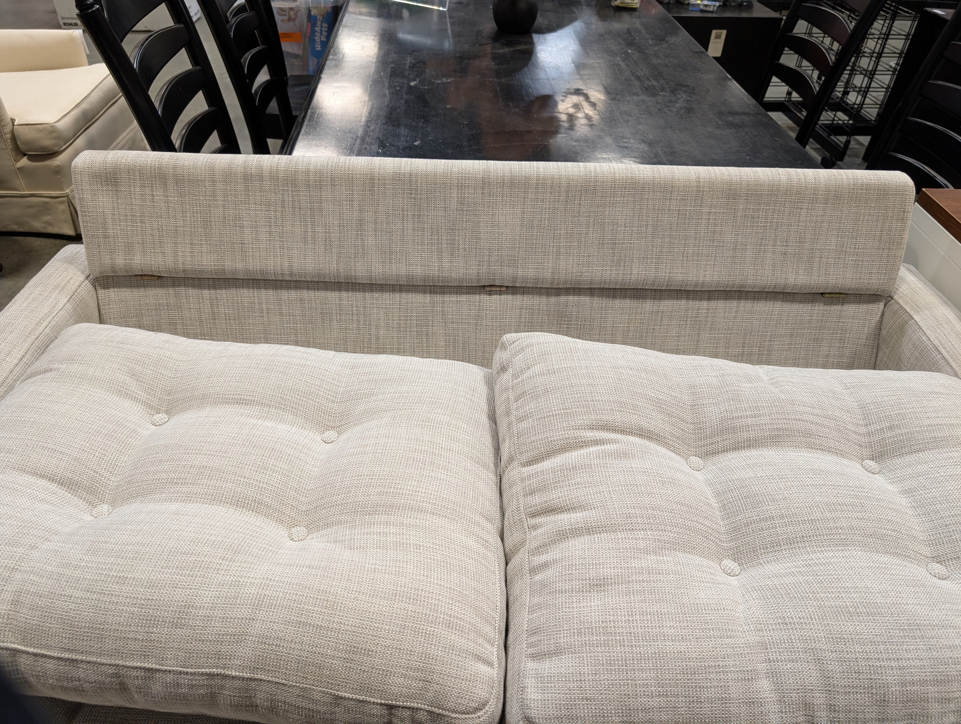 Light Grey Loveseat With Folding Backrest (Used) - Image 4