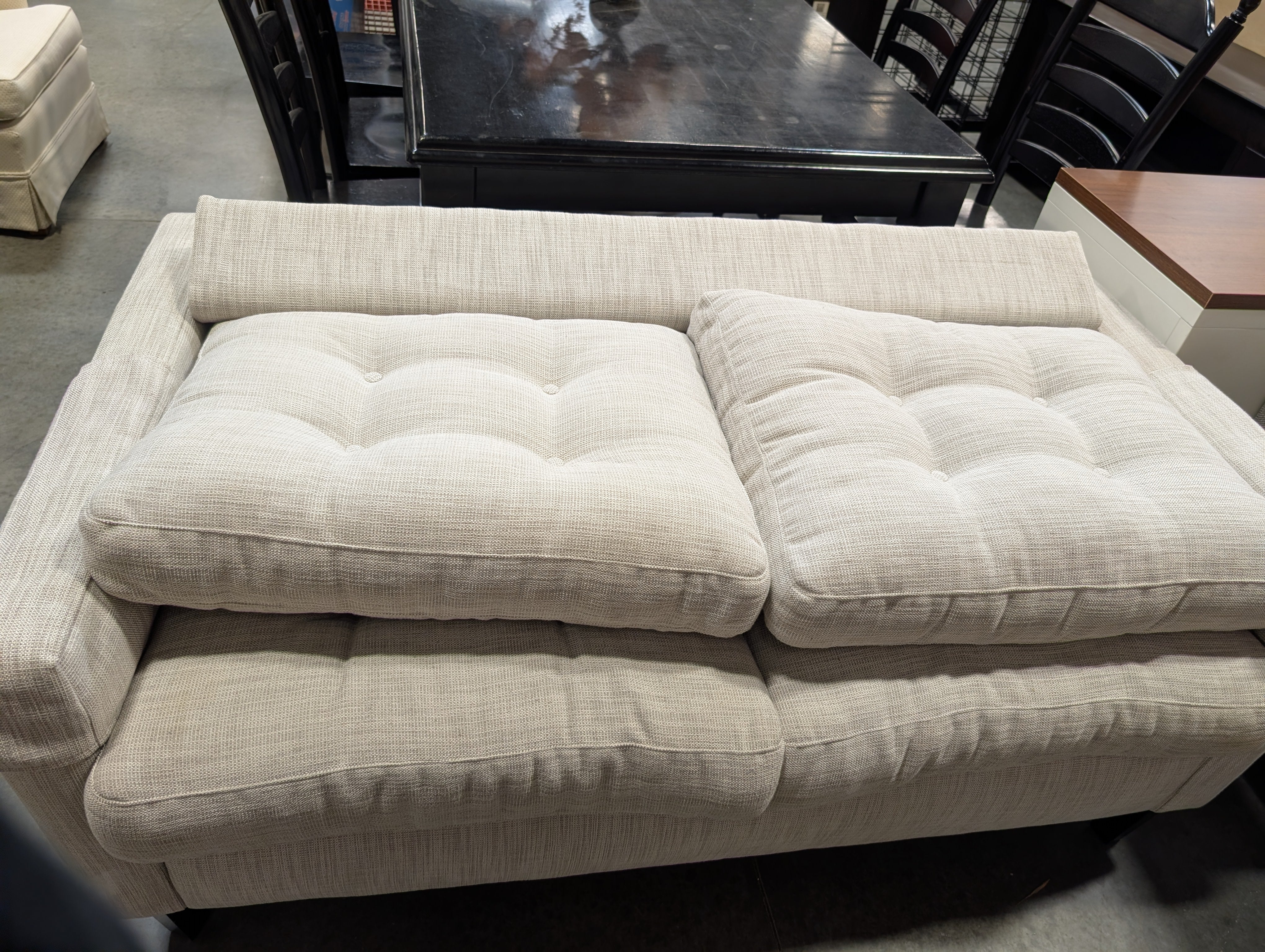 Light Grey Loveseat With Folding Backrest (Used) - Image 5