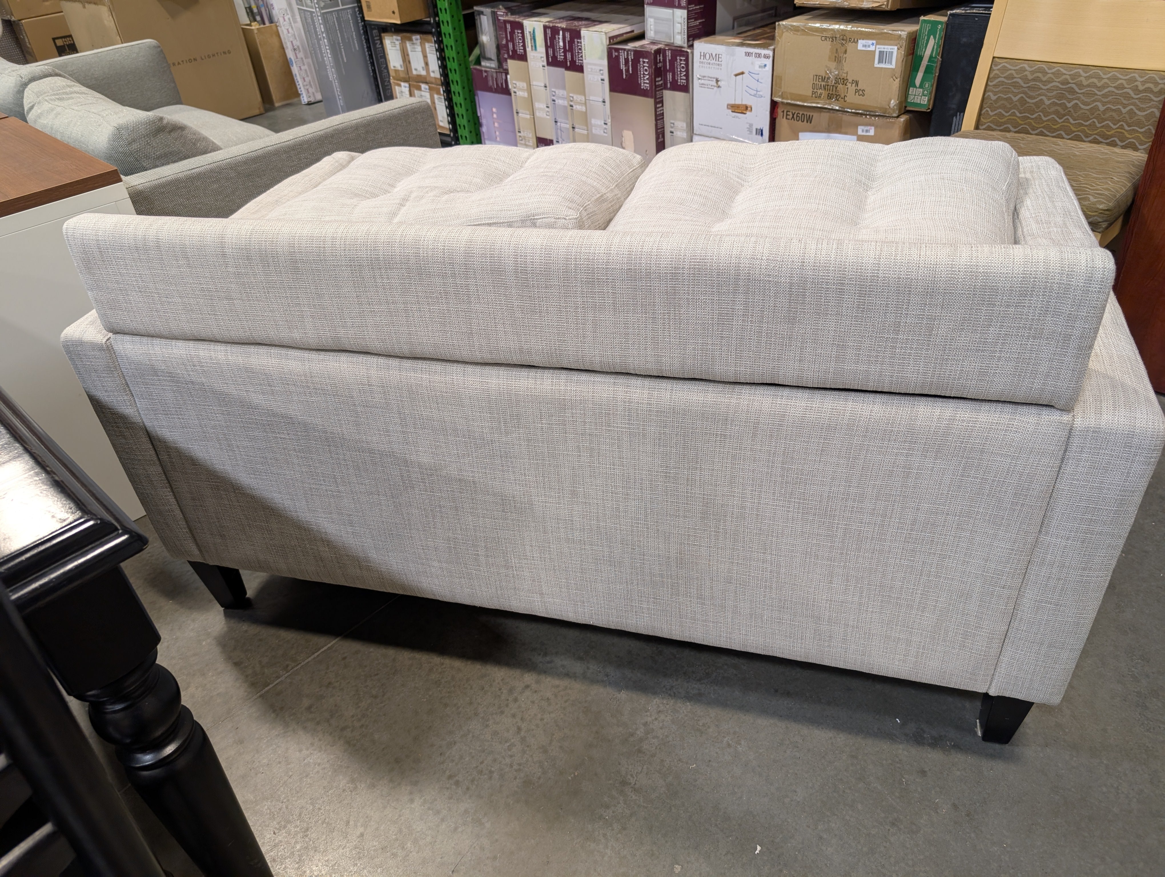 Light Grey Loveseat With Folding Backrest (Used) - Image 7