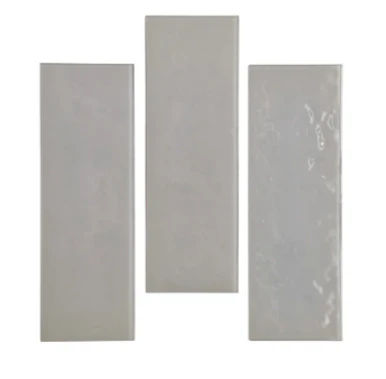 LuxySplash Peel & Stick Soft Grayish Textured Glass Subway Wall Tile 4" x 12" (3 Pieces, 1 Sq. Ft./Pack)