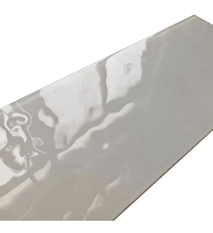 LuxySplash Soft Grey Textured Glass Subway Wall Tile 4" x 12 (New) - Image 3