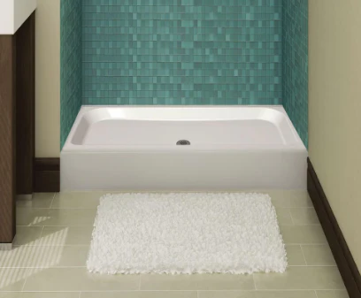 MAAX Alaska 60L x 32W x 7H Rectangular Centre Drain Fibreglass Shower Base Pan in White - Image 2