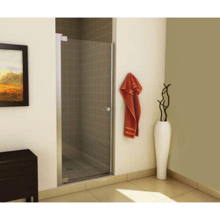 MAAX Insight 31.5 - 33.5W (Adjustable Width) x 67H Frameless Pivot Shower Door in Chrome with Clear Glass (New) - Image 3