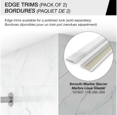 MAAX Manhattan Glue-up Wall Tiles 15.75 x 31.5 in. In Smooth Marble Glacier (17.2 sq ft per box) - Image 4