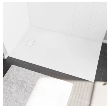 MAAX Stonea 60L x 36W Solid Surface Universal Shower Base in White with Concealed End Drain (NEW) - Image 2