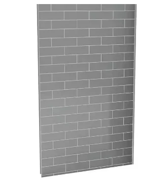 MAAX Utile 48 in. L x 80 in. H Single Back Shower Wall Panel in Metro Ash Grey