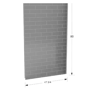 MAAX Utile 48 in. L x 80 in. H Single Back Shower Wall Panel in Metro Ash Grey - Image 2