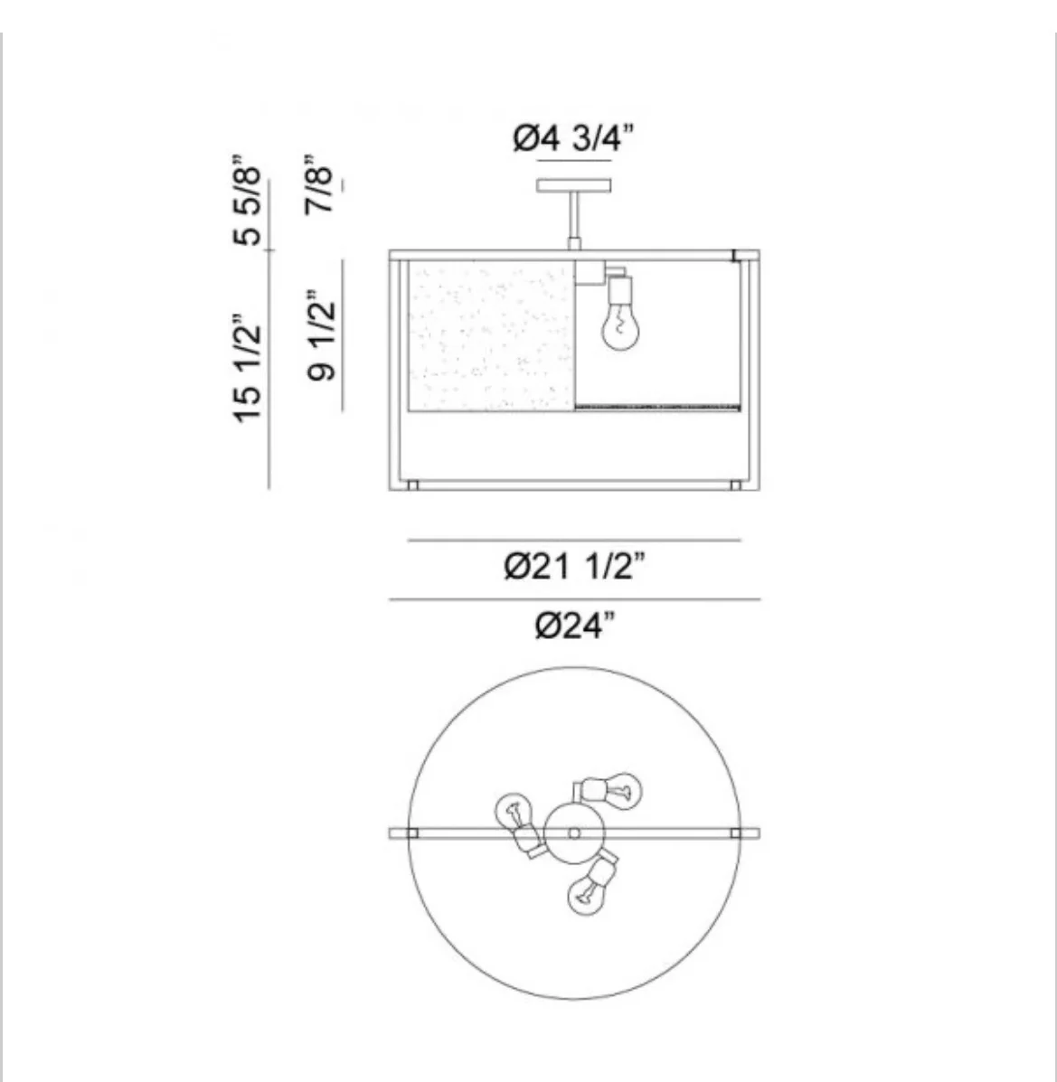 Matteo Partial Flush Mount Drum Shade (new) - Image 2