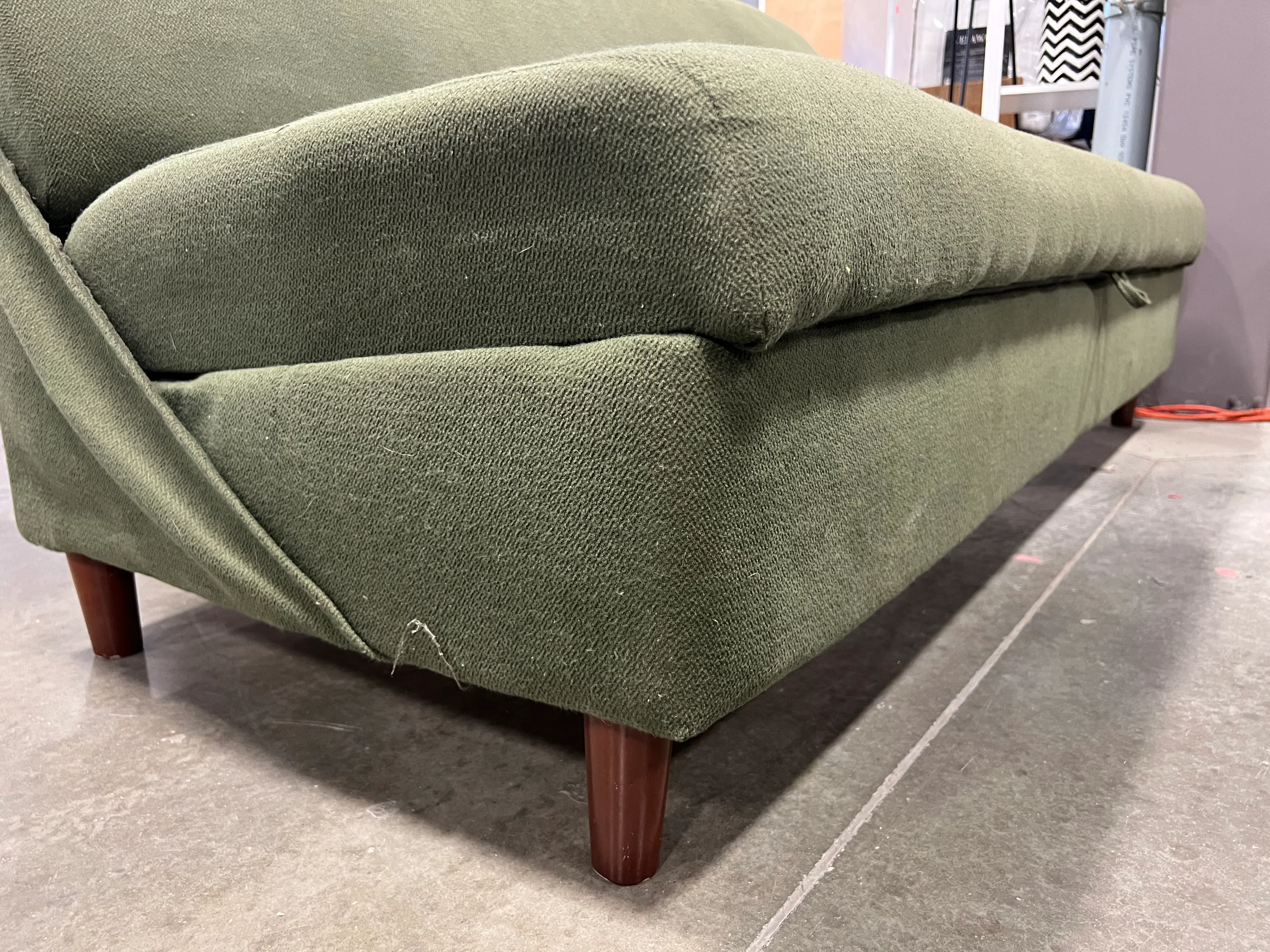 Midcentury Style Olive Green Sleeper Sofa (used) - Image 3