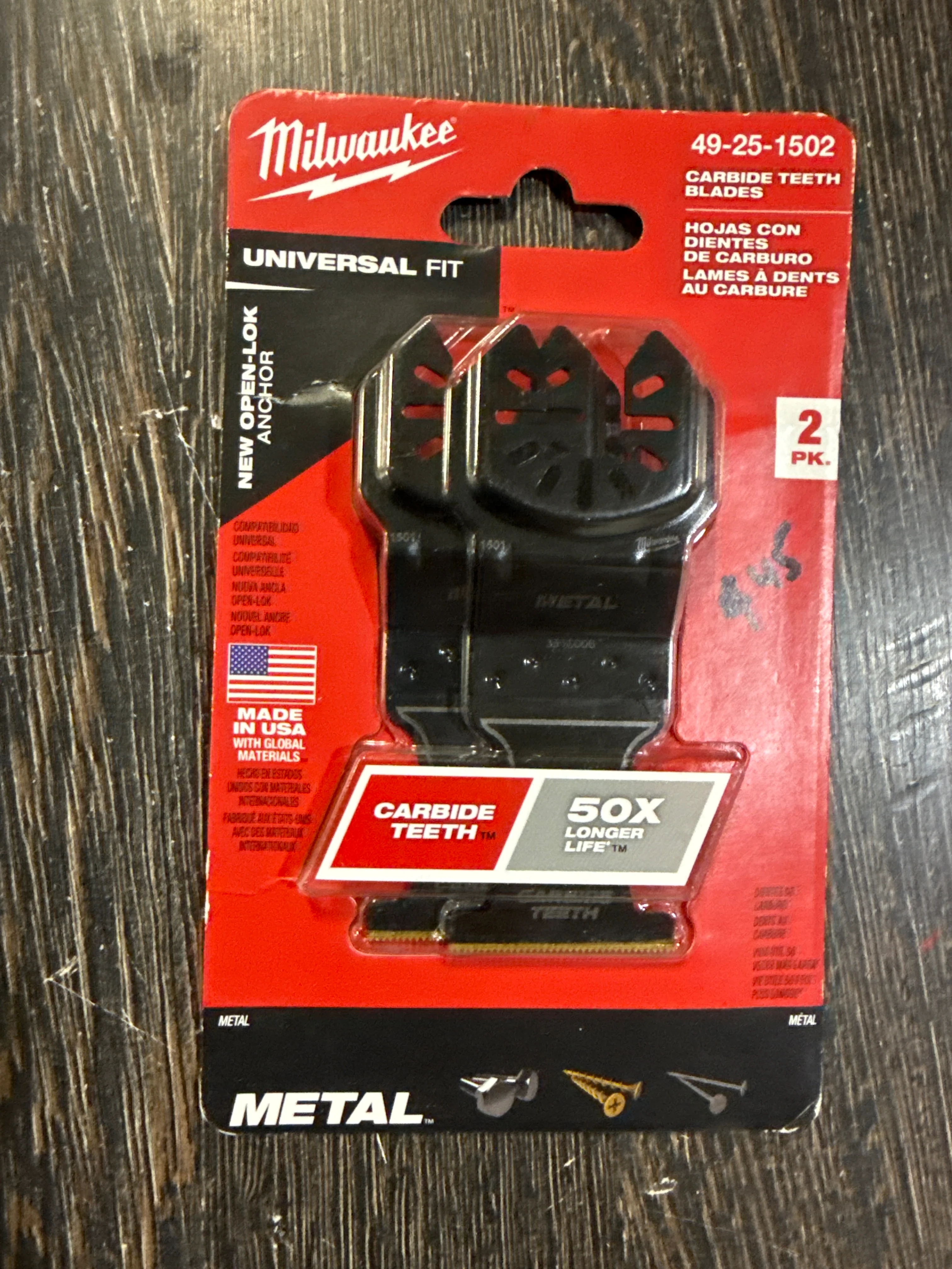 Milwaukee Tool 1-3/8 in. Carbide Universal Fit Extreme Metal Cutting Multi-Tool Oscillating Blade (2-Pack) New* - Image 4