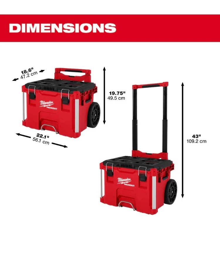 Milwaukee Tool PACKOUT 22 in. Rolling Modular Tool Box for Storage (As Is) - Image 2