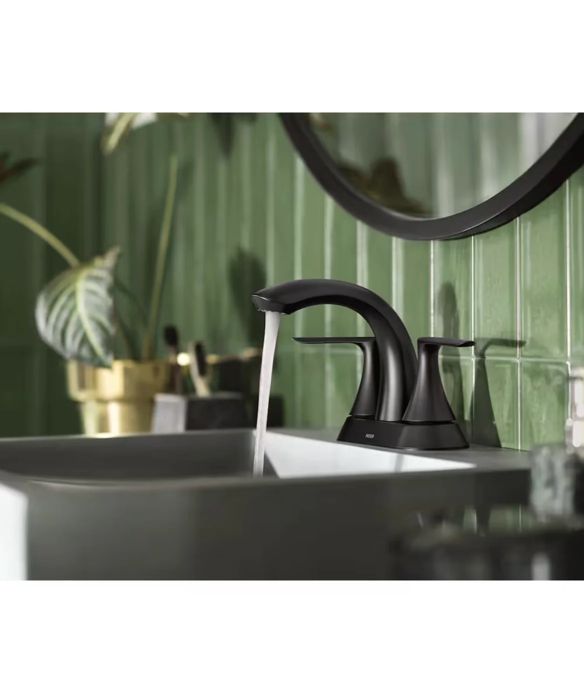 MOEN Findlay 4-inch 2-Handle Centerset Bathroom Sink Faucet/Tap in Matte Black (new) - Image 2