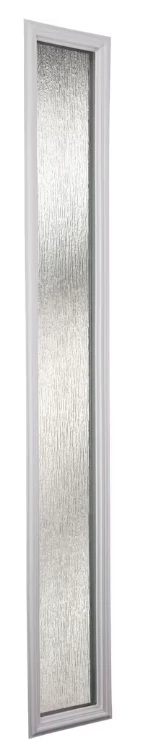 ODL Rain 8 in. x 64 in. x 1 in. Sidelight with White Frame