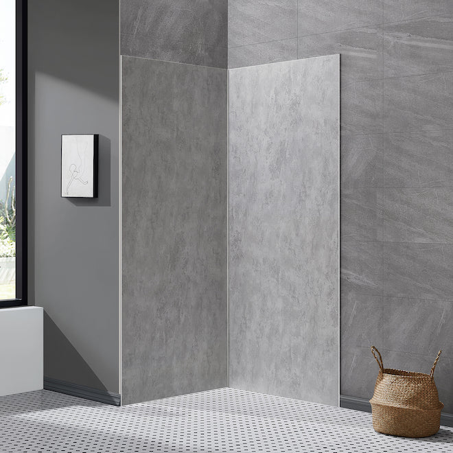 Ove Decors Lotus 31-in x 74-in Grey Concrete Finish Shower Panel (new)