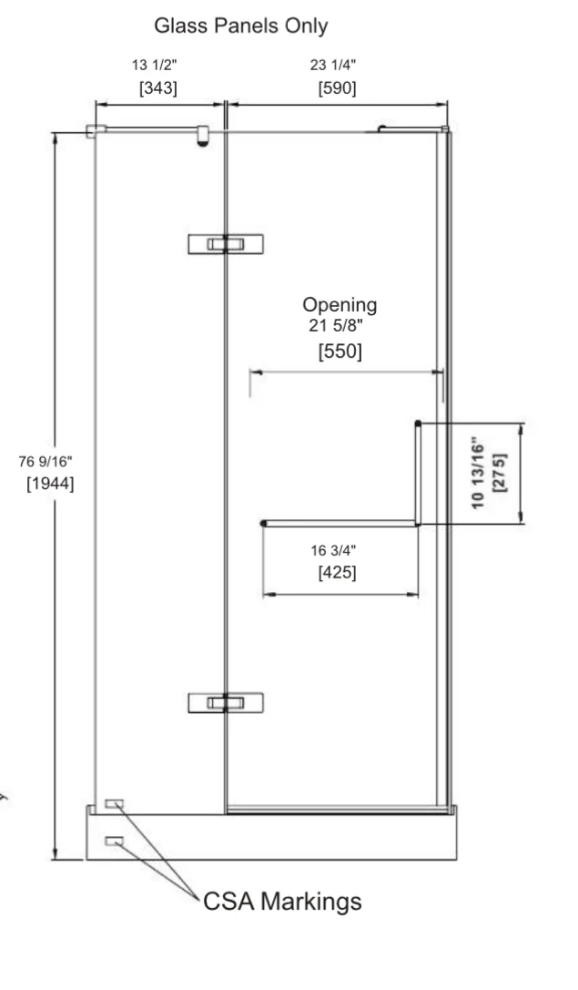 OVE Decors Savannah Brushed Nickel 38-in to 40-in x 74-in Frameless Hinged Shower Door - Image 2