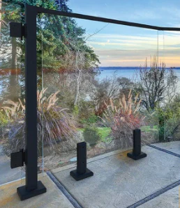 Peak MountainView Glass Deck Railing 42.4-inch H Post in Matte Black Stainless Steel - Image 3