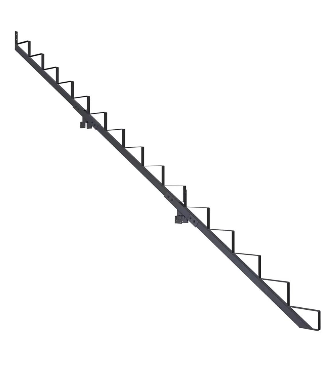 Peak Stair Risers 15-Step Steel Stair Riser (Stringer) and Connector Kit in Matte Black (new)