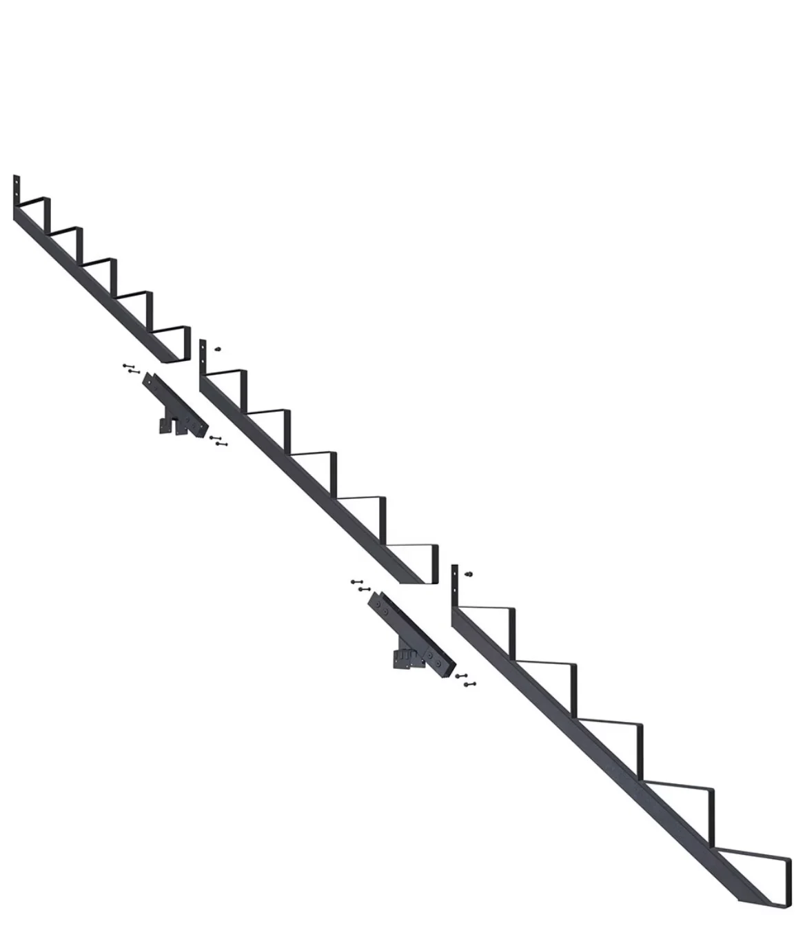 Peak Stair Risers 15-Step Steel Stair Riser (Stringer) and Connector Kit in Matte Black (new) - Image 2