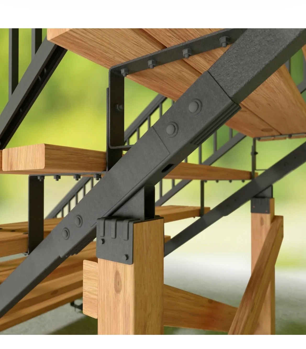 Peak Stair Risers 15-Step Steel Stair Riser (Stringer) and Connector Kit in Matte Black (new) - Image 3