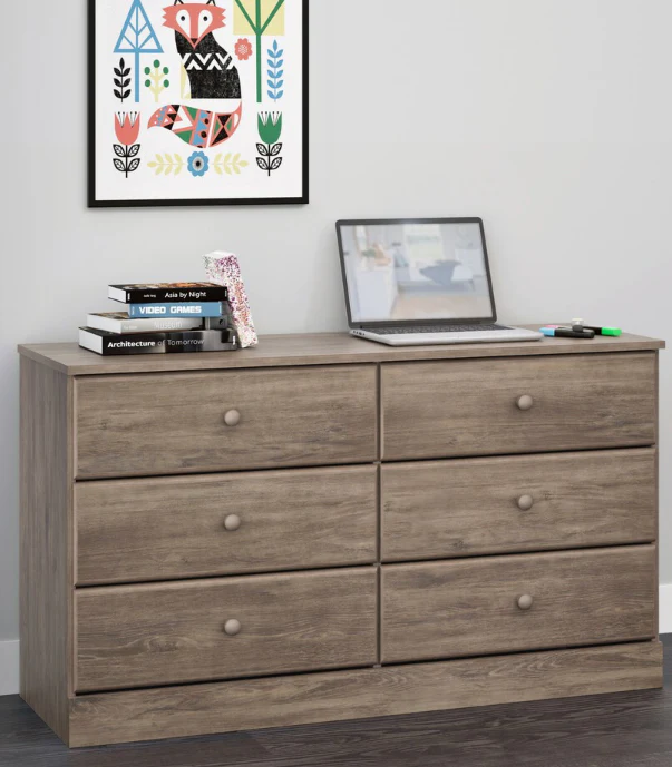 Prepack - Drift Gray 6 Drawer Dresser (NEW) - Image 3
