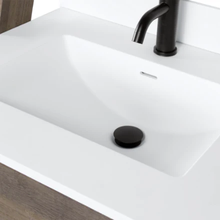 Presenza CAMDEN 31-inch Single Sink Freestanding Bathroom Vanity Combo in Walnut with Mirror and Faucet (New) - Image 4
